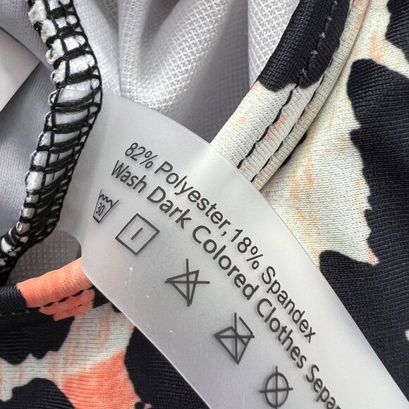 Edel Qual Swimsuit Top L Women Animal Leopard Print Cropped Flowy Flounce NWT - Picture 8 of 8